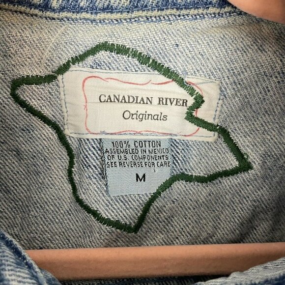 Canadian River Originals Denim Vest Floral Patches Size Medium - Picture 2 of 6